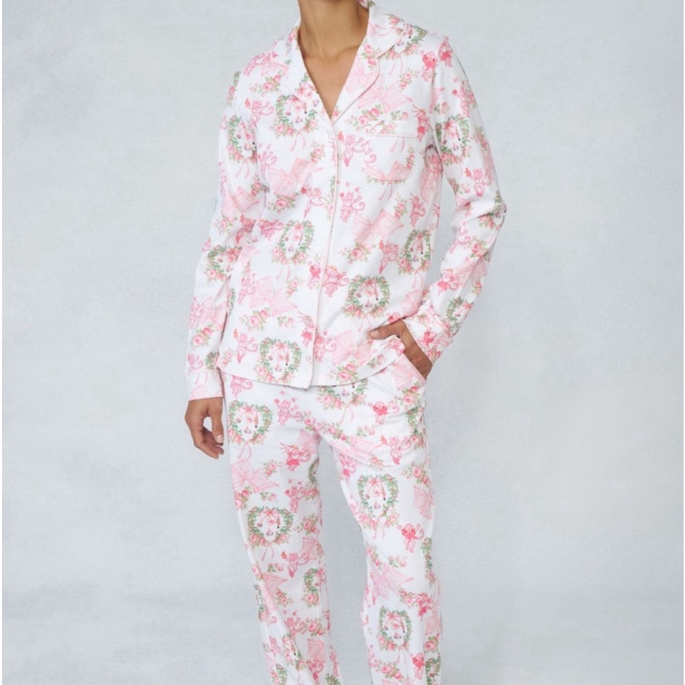 Roller Rabbit X Love Shack Fancy Merry Monkey Beaux Polo Pajama Set NWT- Small